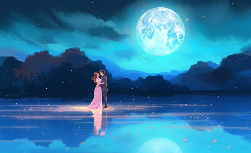 520情人节蓝色约会插画背景,插画/手绘图,插画/手绘图库,插画/手绘图下载,插画/手绘